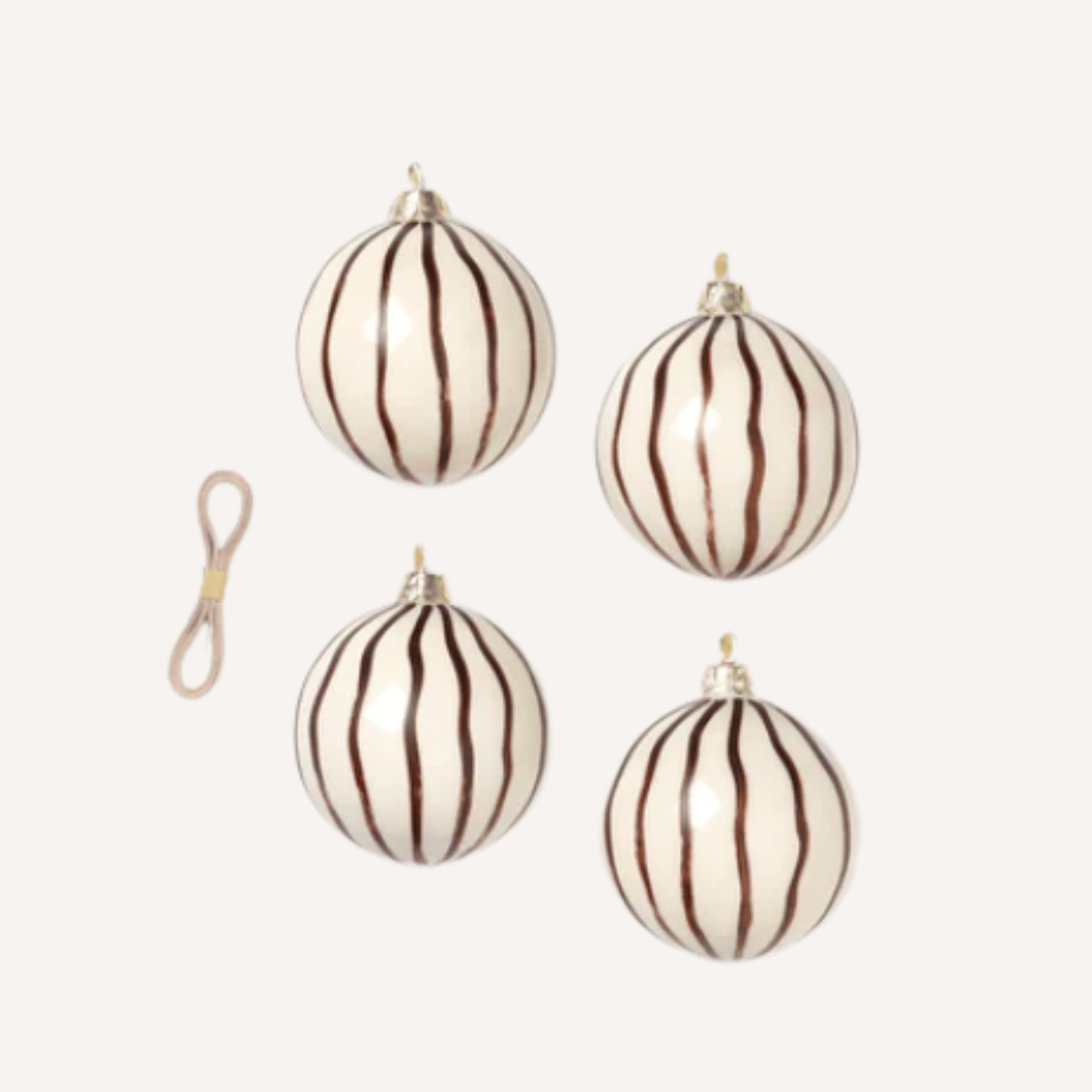 BAUMSCHMUCK GESTREIFT (4ER SET)