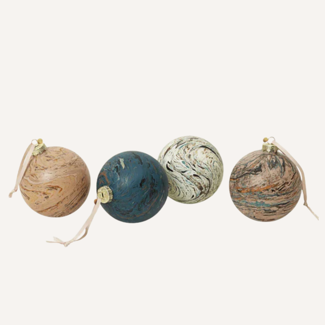 BAUMSCHMUCK MARMORKUGELN M (4ER SET)
