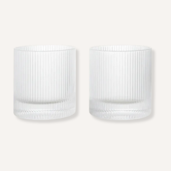 GLAS RIPPLE TUMBLER (2ER SET)