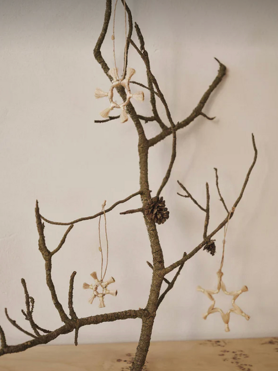 BAUMSCHMUK JUTE STERNE (3ER SET)